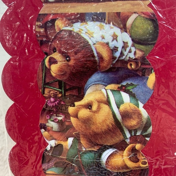 Vintage Teddy Bear Elves Christmas Card Holder card display 56"" long - Picture 5 of 12
